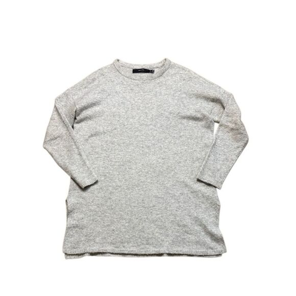 Moda international Gray Knit Crewneck Long Tunic sweater Small - Picture 1 of 7